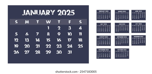 Un calendario que dice 'el año 2025' en él