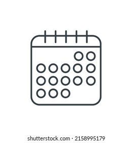 Calendar thin line icon. Element of simple icon for websites, web design, mobile app, info graphics. Thin line icon for website design.