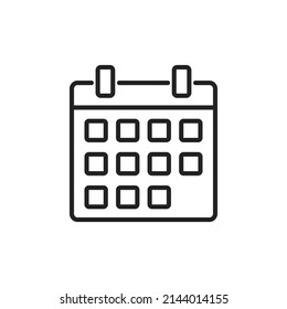 Calendar thin line icon. Linear symbol. Vector illustration.