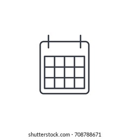 calendar thin line icon. Linear vector illustration. Pictogram isolated on white background