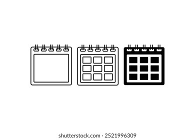 Calendar Thin Line Icon. Minimal Vector Illustration. Included Simple Outline Icons. Editable Stroke. Calendar icon set. Calendar symbol. calendar vector icon