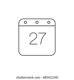Calendar thin line icon, outline vector logo illustration, linear pictogram isolated on white