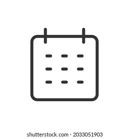 Calendar thin line icon. Symbol in trendy outline style. Premium design for web and apps. Perfect for UI. 
