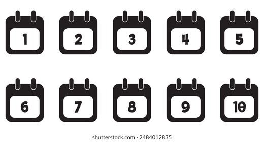 Calendar thin line icons set. Deadline, timetable, schedule, meeting, appointment outline icon collection. Thin outline icons pack.
