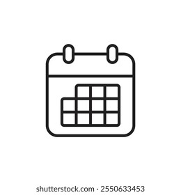 Calendar thin line vector icon.
