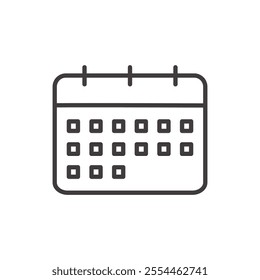Calendar thin liner icon vector.