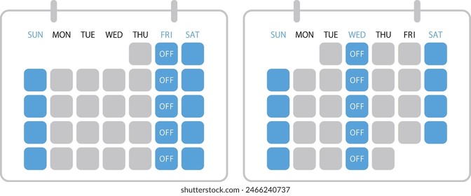 Calendar with three days off illustration