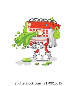 der Kalender wirft Cartoon auf. Cartoon-Maskottvektor