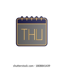 Calendar, thursday color gradient vector icon