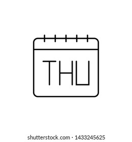 Calendar, thursday icon. Simple thin line, outline vector of calendar icons for ui and ux, website or mobile application