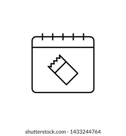 Calendar, ticket icon. Simple thin line, outline vector of calendar icons for ui and ux, website or mobile application