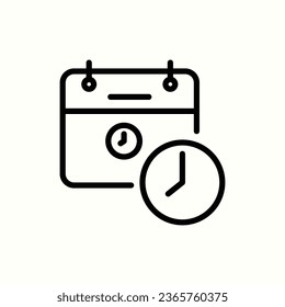 calendar, time, clock icon, isolated icon in light background, perfect for website, blog, logo, graphic design, social media, UI, mobile app