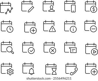 Calendar Time, date and address line  Icons vector design