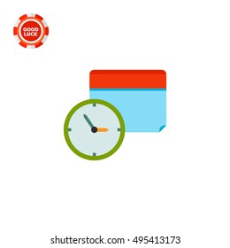 Calendar Time Icon with Clock