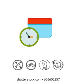Calendar Time Icon with Clock