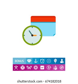 Calendar Time Icon with Clock