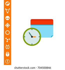 Calendar Time Icon with Clock