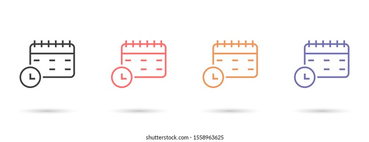 calendar time icon design vector graphics