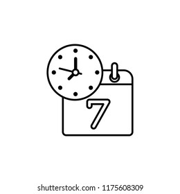 Calendar and time icon. Element of global logistics icon for mobile concept and web apps. Thin line Calendar and time icon can be used for web and mobile
