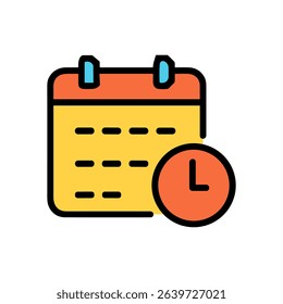 Calendar and time icon illustration. Icon symbol illustration