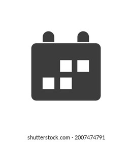 Calendar Time Icon Isolated on Black and White Vector Graphic