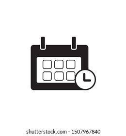 Calendar and time icon in modern design style for website