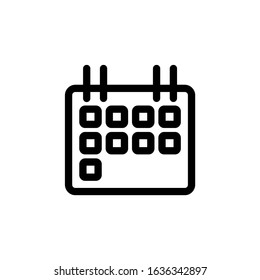 Calendar. Time Icon Set. Outline Style Editable Vector Logo Icon Template.