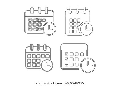 Calendar and Time Icon Sets, calendar icon, time management, schedule icon, event planner