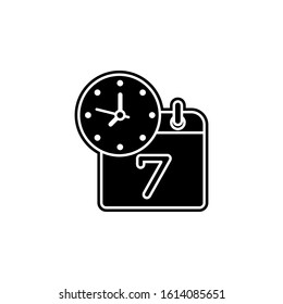 Calendar and time icon. Simple glyph, flat vector of global logistics icons for ui and ux, website or mobile application