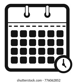 Calendar time icon. Simple illustration of calendar time vector icon for web