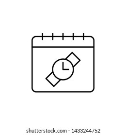 Calendar, time icon. Simple thin line, outline vector of calendar icons for ui and ux, website or mobile application