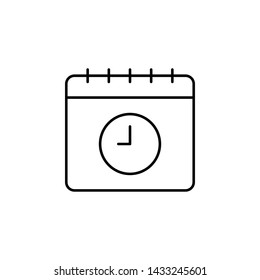 Calendar, time icon. Simple thin line, outline vector of calendar icons for ui and ux, website or mobile application