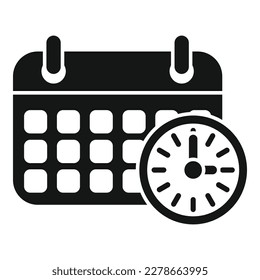 Calendar time icon simple vector. Work control. Task team