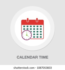 Calendar Time Icon - Vector Deadline Illustration, Event Reminder Symbol