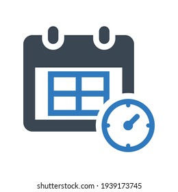 Calendar time icon.reminder,clock (vector illustration)