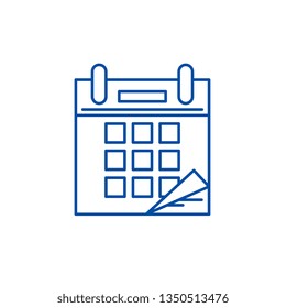 Calendar time line icon concept. Calendar time flat  vector symbol, sign, outline illustration.