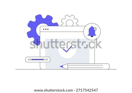 Calendar. Time management. Planning, Efficient use of worktime for implementation of the business plan. Flat Cartoon Vector Illustration, icon Stylish abstract design landing page web