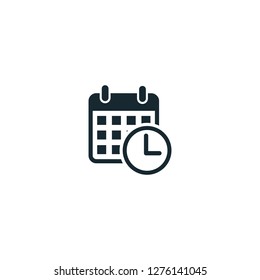 Calendar Time Schedule Icon Vector Logo Template