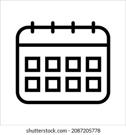 Kalenderzeitplan Symbol Vektorgrafik Logo Vorlage, auf weißem Hintergrund, eps10.