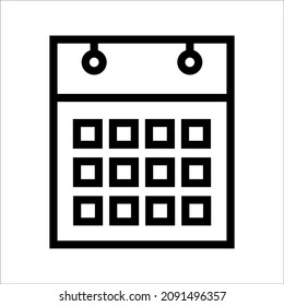 calendar time schedule icon vector illustration logo template, on white background, eps 10.