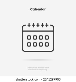 Calendar and time thin line icon. Minimal flat vector illustration. Included simple outline icons as schedule, reminder, appointment, planner, event time, timer, clock.
