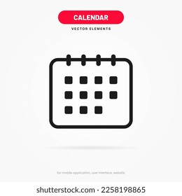 Icono de línea delgada de calendario y hora. Ilustración vectorial plana mínima. Incluye iconos de esquema simples como programación, recordatorio, cita, planificador, hora de evento, temporizador, reloj.