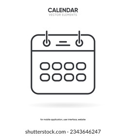 Kalender- und Zeitzeilensymbol. Minimale flache Vektorgrafik. Einfache Rahmensymbole wie Zeitplan, Erinnerung, Termin, Planer, Veranstaltungszeit, Zeitgeber, Uhr.