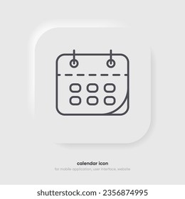 Calendar and time thin line icon. Minimal flat vector illustration. Included simple outline icons as schedule, reminder, appointment, planner, event time, timer, clock.
