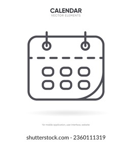 Calendar and time thin line icon. Minimal flat vector illustration. Included simple outline icons as schedule, reminder, appointment, planner, event time, timer, clock.