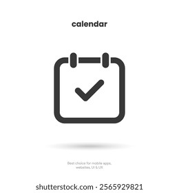 Calendar and time thin line icon. Minimal flat vector illustration. Included simple outline icons as schedule, reminder, appointment, planner, event time, timer, clock.