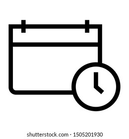 calendar time thin line vector icon