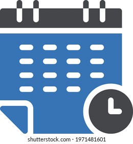 calendar time vector glyph colour icon