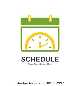 Calendar time vector logo template. Suitable for business, web, schedule, plan, art and time symbol