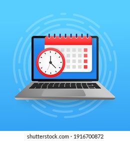 Calendar timer time management, great design for any purposes. Business concept. Schedule icon symbol. Time management. Business organizer.